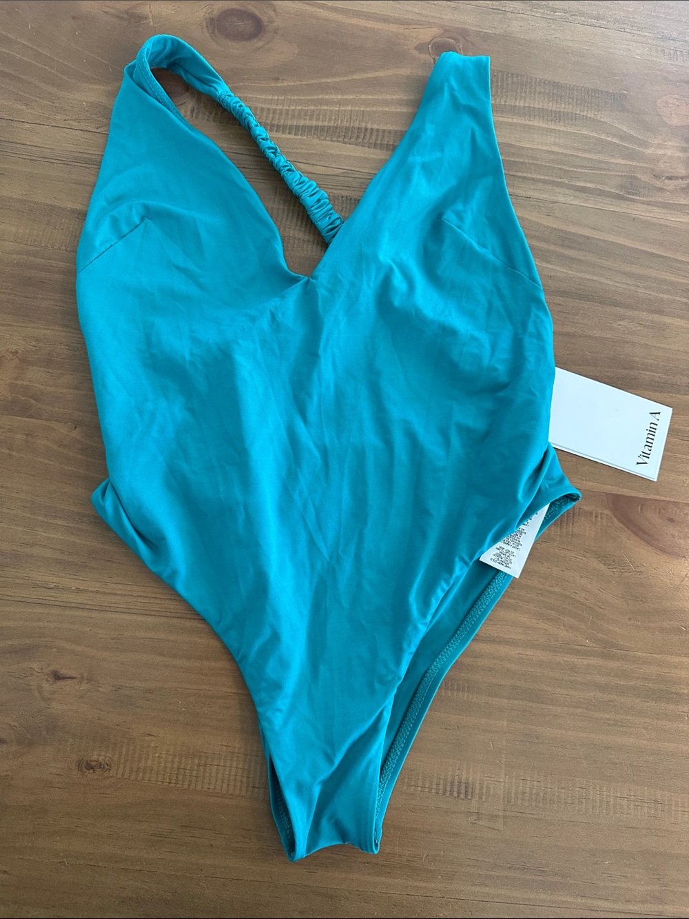 Vitamin A Turquoise V-Neck One-Piece Swimsuit